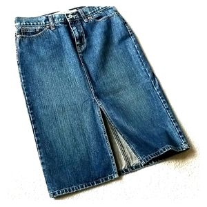 GAP Denim Midi Jean Skirt Size: 6